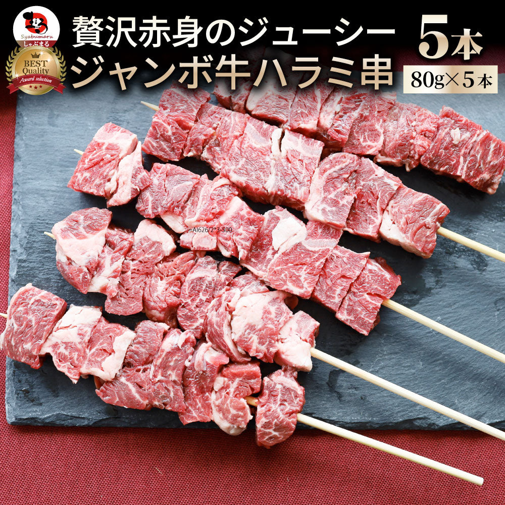 牛ハラミ串 5本セット (合計400g) 牛串 肉 牛 ハラミ 学園祭 屋台 業務用 串焼き 食べ物 食材 食品 パーティー BBQ バーベキュー キャンプ キャンプ飯