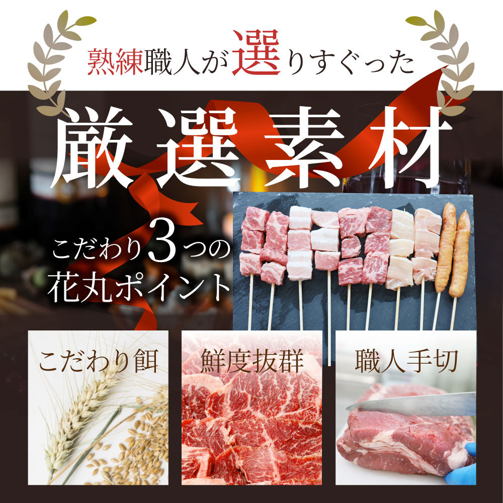 串焼き 盛り合わせ 200本セット 牛串 豚串 焼き鳥 焼鳥 粗挽き ソーセージ バーベキュー BBQ 牛 豚 鶏 食品 ホットプレート