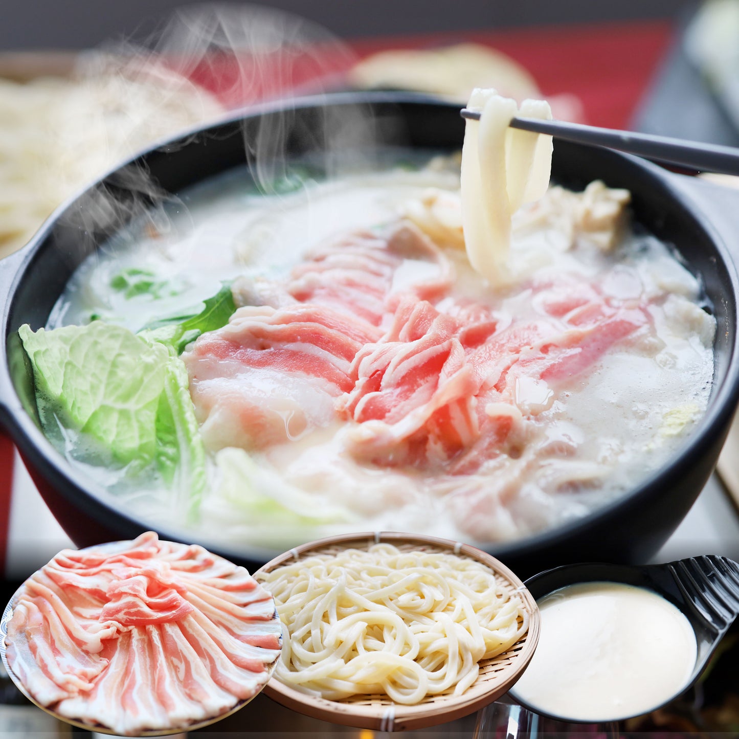 肉 バレンタイン ギフト 食品 お祝い オリーブ豚 濃厚 豆乳鍋 バラ 2人前 お取り寄せ イソフラボン プレゼント ブランド豚 送料無料 贈り物 贈答 祝い 鍋