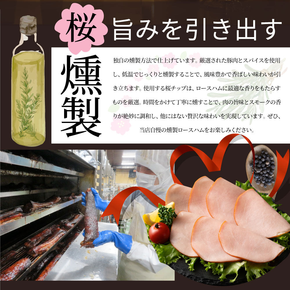 ロースハム スライス メガ盛り 200g(100g×2) おつまみ ハム 肉 パーティー サラダ熟成 トッピング ロース 業務用 惣菜 オードブル