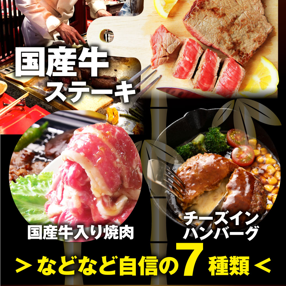 肉 福袋 2023年 国産牛入り 肉の福袋 「竹福袋」牛肉 食品 メガ盛り 総重量2.8kg超 焼くだけ&レンジで簡単調理!ランキング1位&人気のお肉豪華セット 国産牛ステーキ 国産牛焼肉