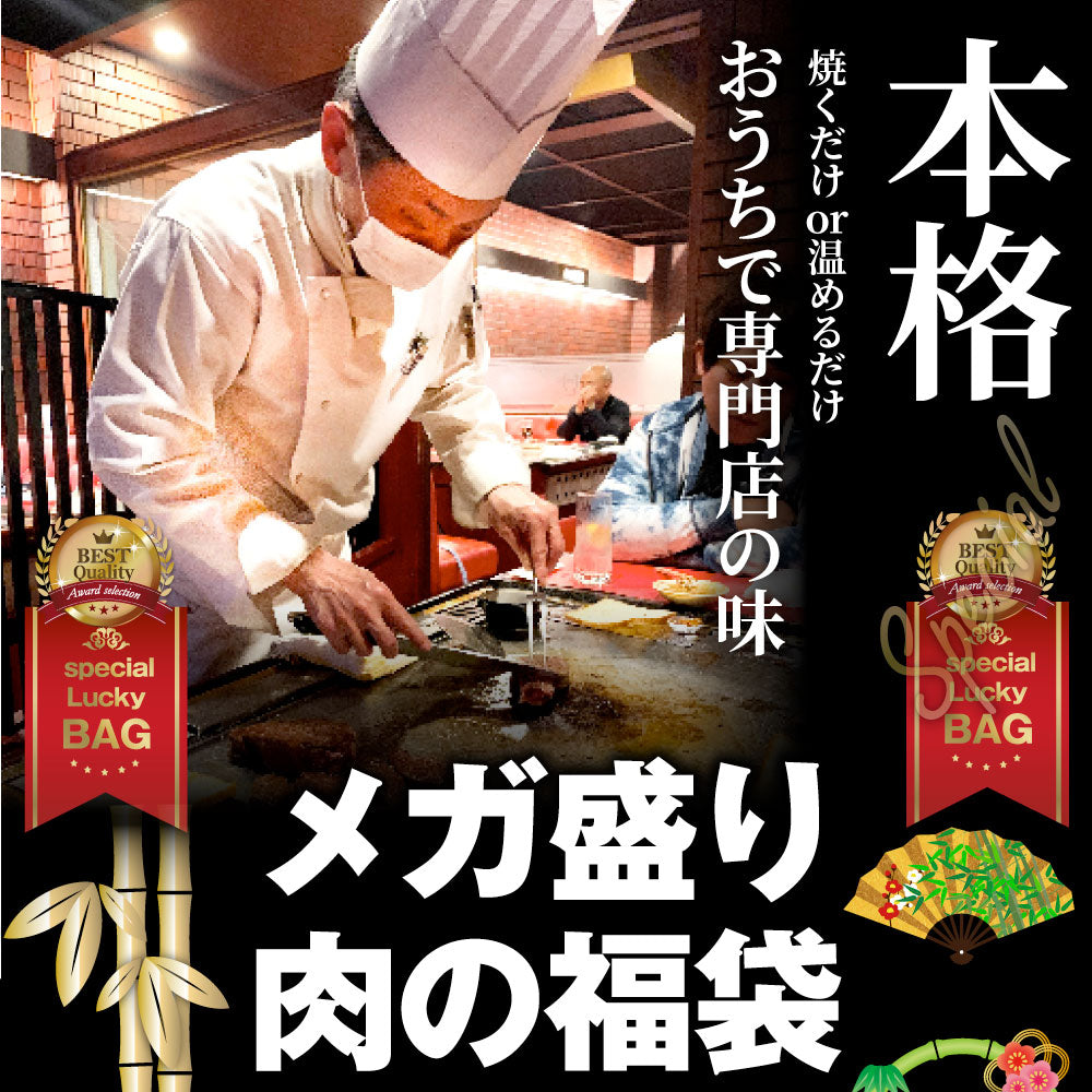 肉 福袋 2023年 国産牛入り 肉の福袋 「竹福袋」牛肉 食品 メガ盛り 総重量2.8kg超 焼くだけ&レンジで簡単調理!ランキング1位&人気のお肉豪華セット 国産牛ステーキ 国産牛焼肉