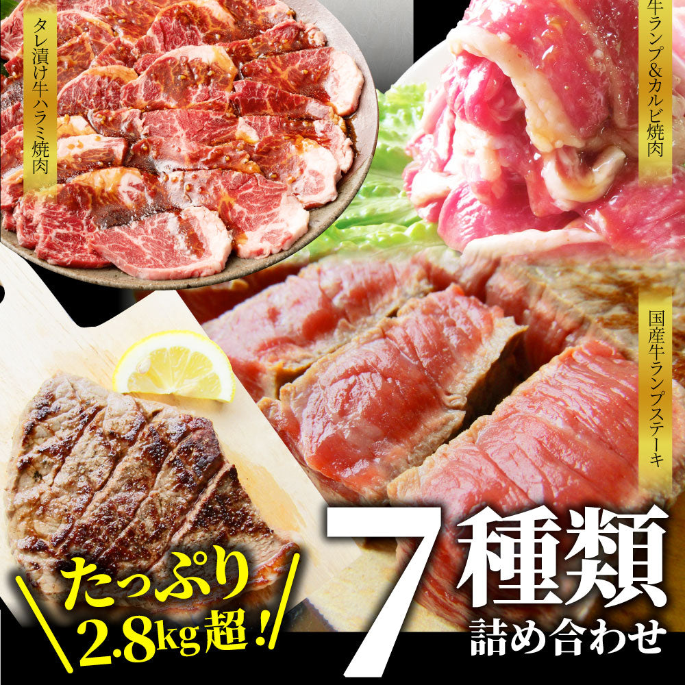 肉 福袋 2023年 国産牛入り 肉の福袋 「竹福袋」牛肉 食品 メガ盛り 総重量2.8kg超 焼くだけ&レンジで簡単調理!ランキング1位&人気のお肉豪華セット 国産牛ステーキ 国産牛焼肉