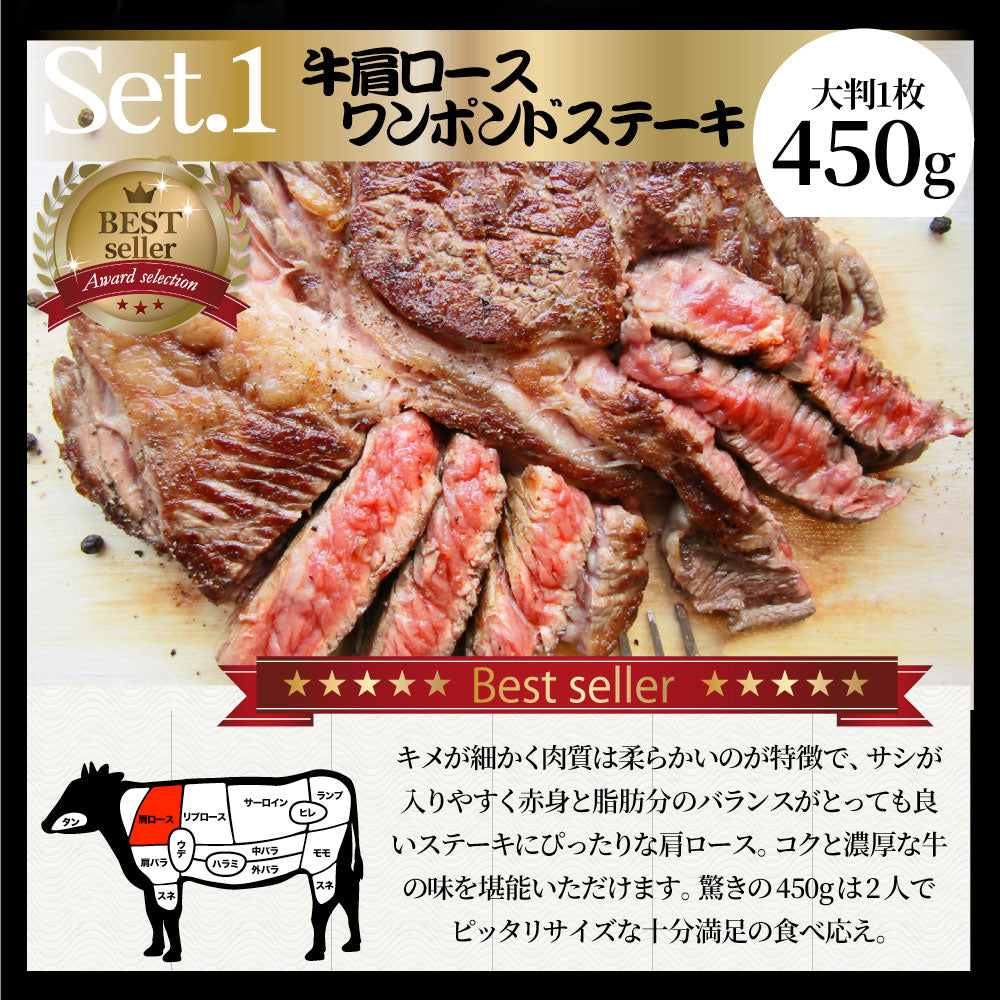 焼肉 セット 牛肉 肉 ステーキBBQ セット 約1.4kg 6種 福袋 1ポンド ステーキ 入り 豪快セット お中元 ギフト キャンプ キャンプ飯