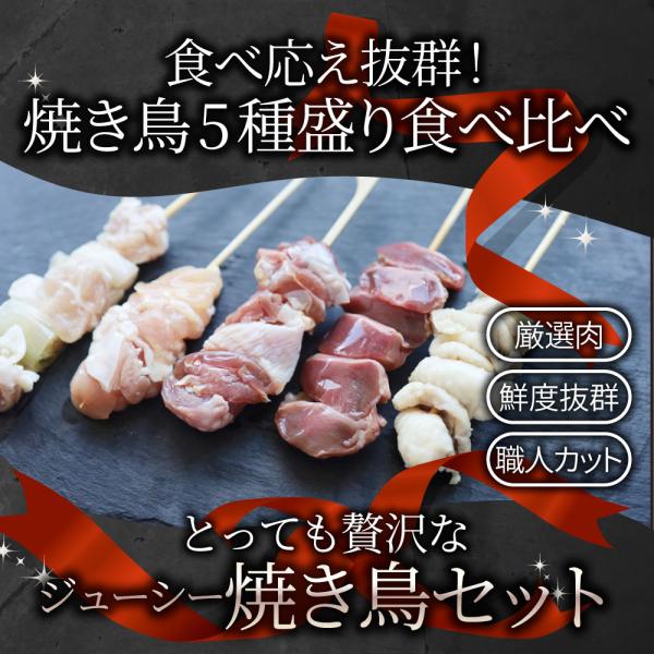 国産若鶏 親鶏 焼き鳥 串5種 食べ比べ 40本 (10本入り×4) もも ネギ 鶏皮 ずり おつまみ 酒の肴 珍味 鶏 親鳥 若鳥 送料無料 国産 地鶏 おかず 惣菜