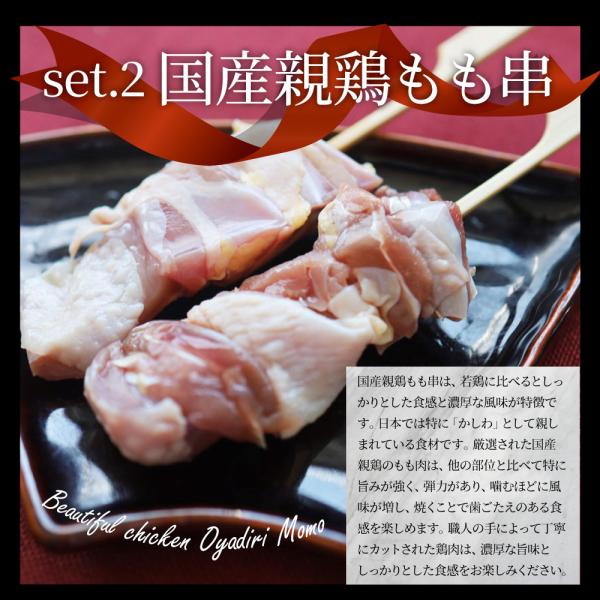 国産若鶏 親鶏 焼き鳥 串5種 食べ比べ 40本 (10本入り×4) もも ネギ 鶏皮 ずり おつまみ 酒の肴 珍味 鶏 親鳥 若鳥 送料無料 国産 地鶏 おかず 惣菜
