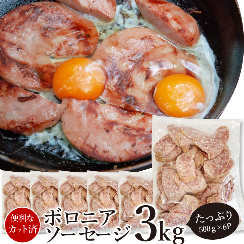 ボロニア ソーセージ 3kg(500g×6P) 業務用 使い切り 惣菜 朝食用 時短 急速IQF