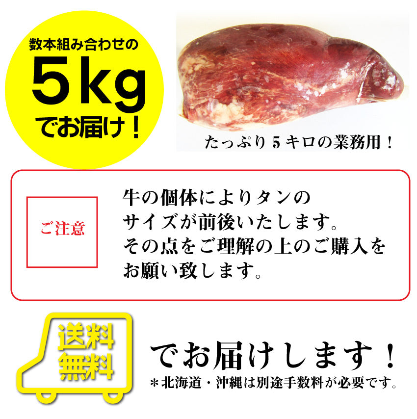 牛タン ブロック 約5kg前後 業務用 焼き肉 牛肉 タン 厚切り バーベキュー BBQ キャンプ キャンプ飯