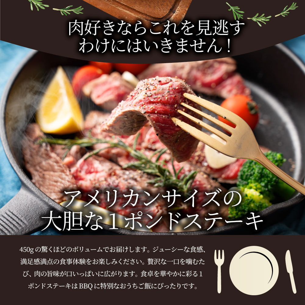 焼肉 セット 牛肉 肉 1ポンド ステーキ 2枚セット 牛肩ロース 450g×2 ブロック ワンポンド メガ盛り 熟成肉 キャンプ キャンプ飯