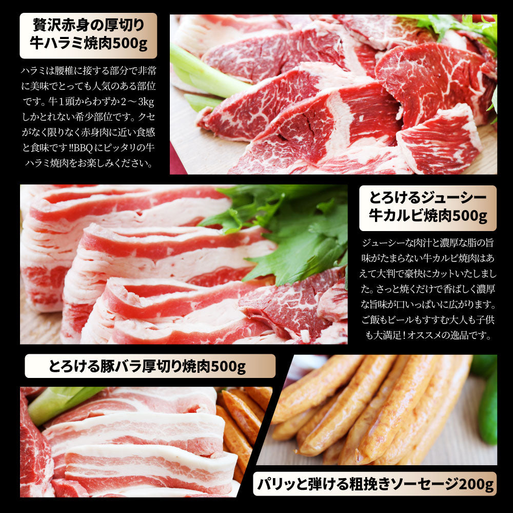 ステーキ ＆ 焼肉 バーベキュー専用セット 《肉重量最大2.6kg》 選べる野菜付き冷蔵or冷凍 焼肉のタレ付き 行楽 野外 食べ物 牛肉 アウトドア お家焼肉 レジャー