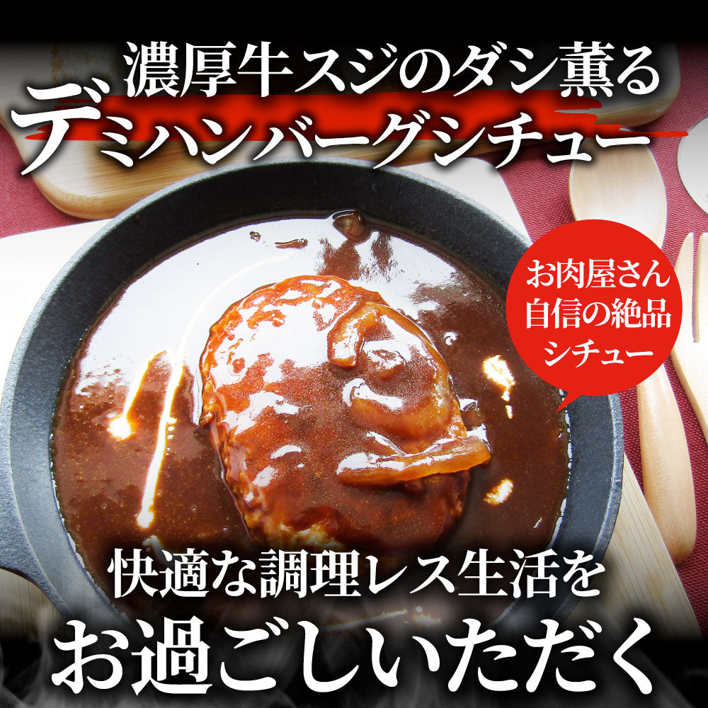 デミハンバーグシチュー 220g×20食セット ハンバーグ 肉 牛肉  ホワイトデー 新生活 ギフト 食品 お祝い デミグラスソース 温めるだけ レンジ 冷凍 送料無料