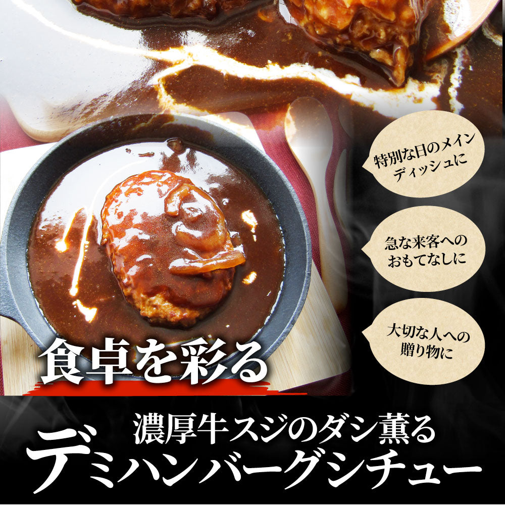 デミハンバーグシチュー 220g×20食セット ハンバーグ 肉 牛肉  ホワイトデー 新生活 ギフト 食品 お祝い デミグラスソース 温めるだけ レンジ 冷凍 送料無料