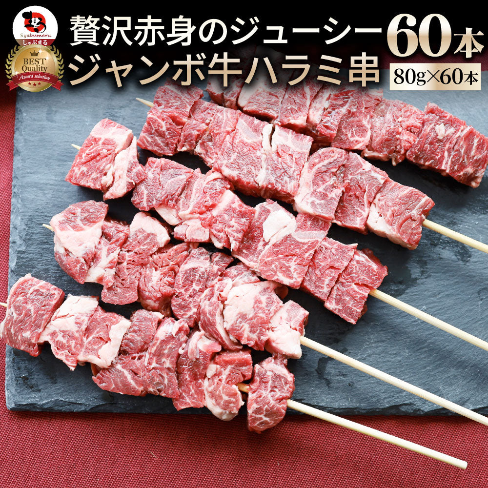 牛ハラミ串 60本セット (合計4.8kg) 牛串 肉 牛 ハラミ 学園祭 屋台 業務用 串焼き 食べ物 食材 食品 パーティー BBQ バーベキュー キャンプ キャンプ飯