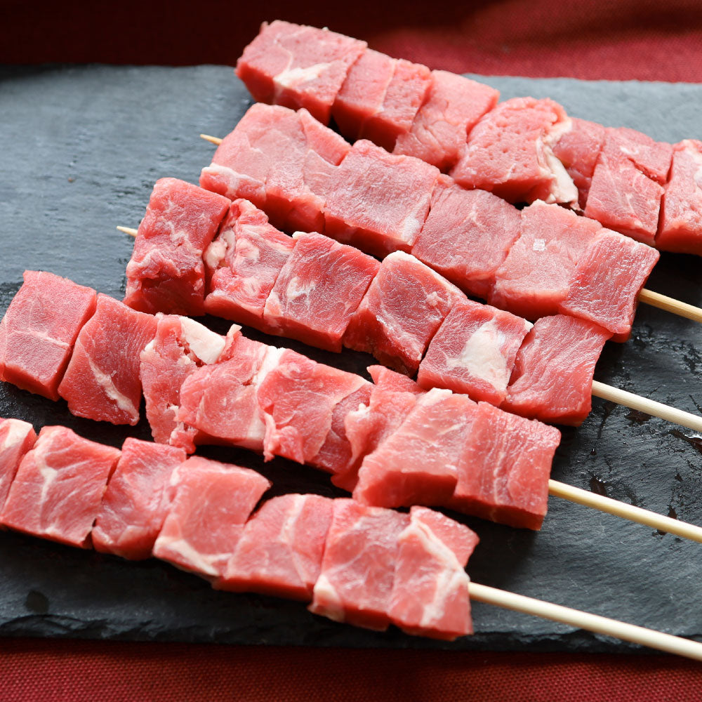 牛肩ロース串 5本セット (合計400g) 牛串 肉 牛 肩ロース 学園祭 屋台 業務用 串焼き 食べ物 食材 食品 パーティー BBQ バーベキュー キャンプ キャンプ飯