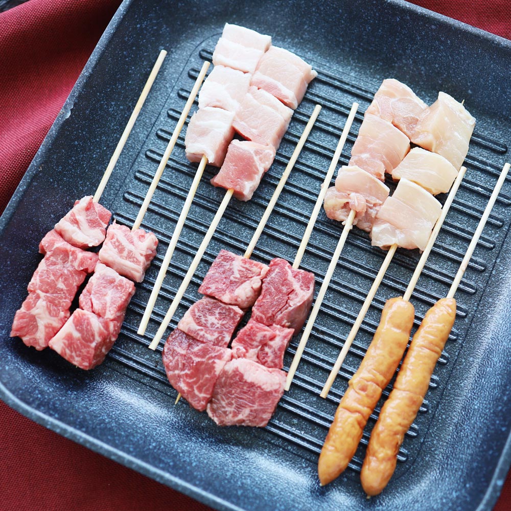 串焼き 盛り合わせ 20本セット 牛串 豚串 焼き鳥 焼鳥 粗挽き ソーセージ バーベキュー BBQ 牛 豚 鶏  食品 ホットプレート