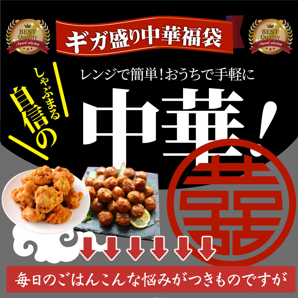 中華 点心 惣菜 (ギガ盛り総重量5.4kg) 福袋 餃子 焼売 小籠包 唐揚げ チャーシュー 焼き豚 チャーハン 焼飯 肉団子 焼豚 肉 ギフト プレゼント 爆買