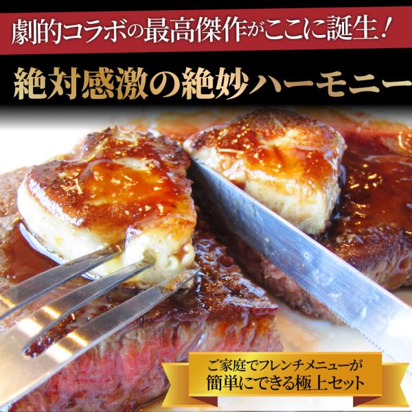 肉 牛肉 お中元 ギフト 食品 プレゼント お祝い 国産牛 ランプステーキ フォアグラ セット 2人前 ステーキ130g×2枚＆フォアグラ2個