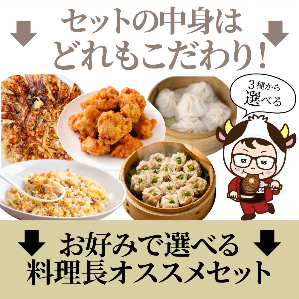 中華 点心 惣菜 総重量最大2.65kg 福袋 冷凍 セット 3種から選べるセット 餃子 焼売 小籠包 唐揚げ チャーハン 焼飯 あすつく 爆買