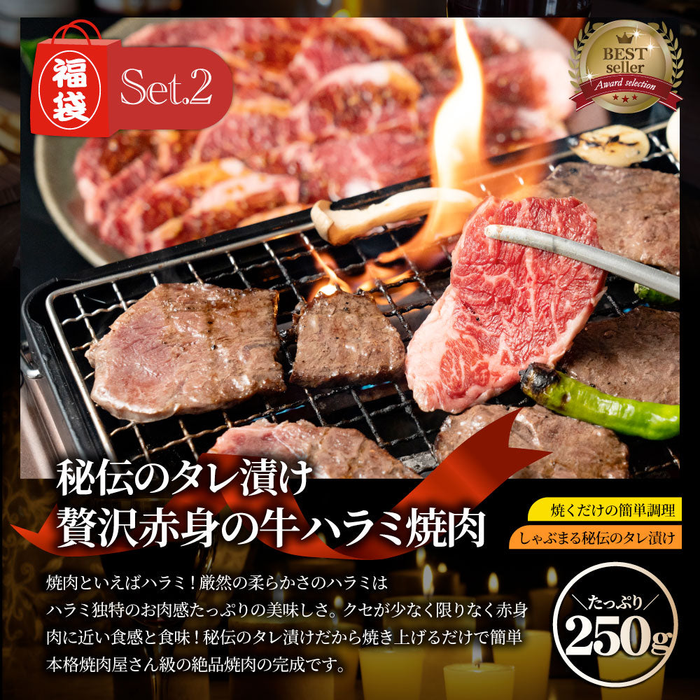 2026 まるふく 肉の福袋 7種 2.56kg ランプステーキ 牛ハラミ ハンバーグ トンテキ バジルチキン カレー ソーセージ 冷凍 詰め合わせ 肉セット 爆買