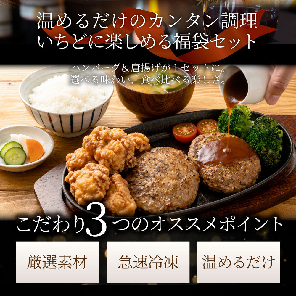 ハンバーグ 唐揚げ 福袋 冷凍 2.2kg 肉惣菜 お肉屋さんのジューシーおかずセット 冷凍食品 簡単調理 詰め合わせ 食べ比べ ストック お弁当 おつまみ ご飯のお供