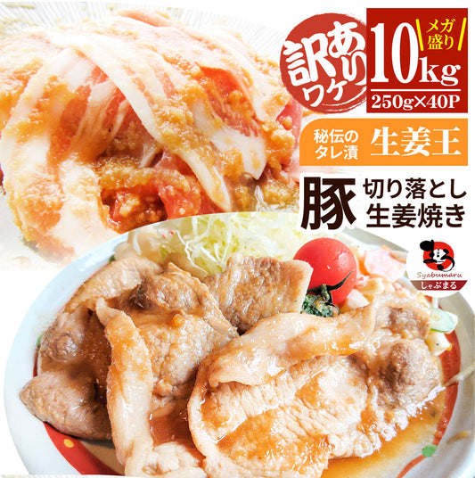 肉 訳あり 豚 生姜焼き 焼くだけ 10kg（250g×40）「生姜王」 ジューシー ミックス 豚 生姜 焼き 切り落とし おかず