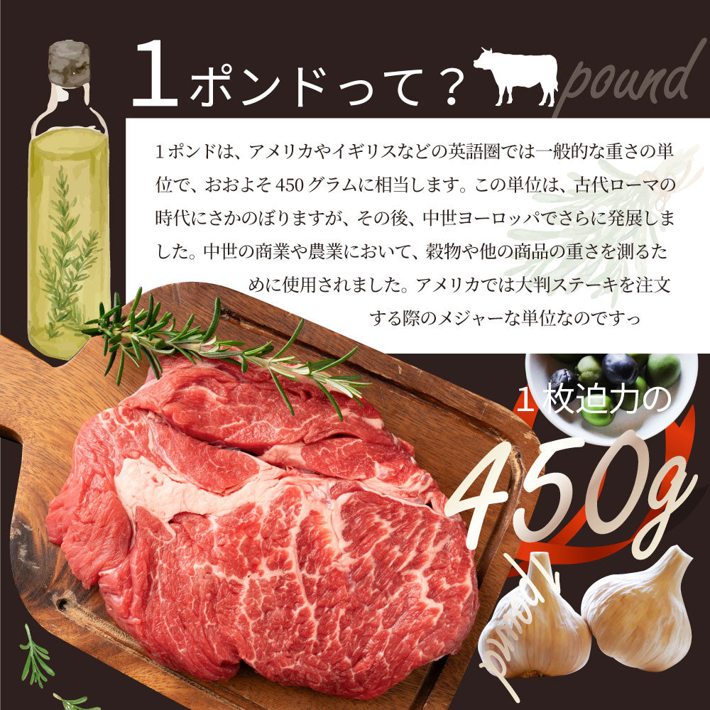 オージー 焼肉 牛肉 肉 スパイシー ガーリック ステーキ 1ポンド ワンポンド ワンポンドステーキ 牛肩ロース 4,500g(450g×10) 熟成肉 BBQ グルメ 爆買