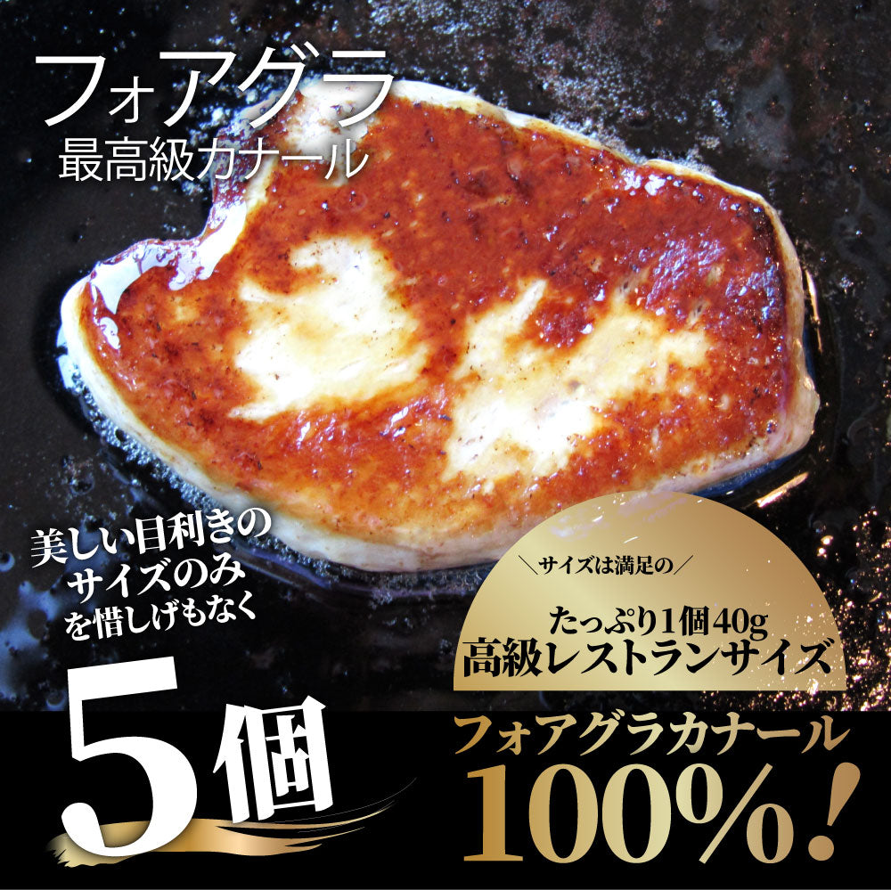 フォアグラ 最高級 フォアグラ・ド・カナール 40g×5P ハンガリー産 ソテー 高級 取り寄せ お得用 お試し