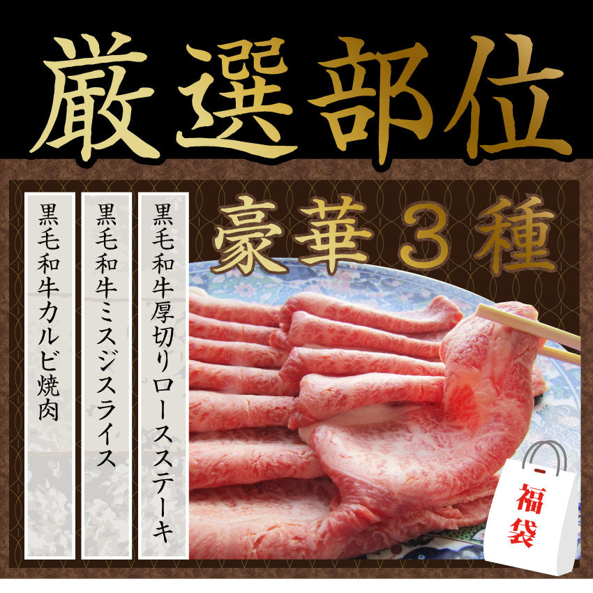 牛肉 肉 特松 福袋 黒毛和牛 A4 A5等級のみ使用 1.6kg 肉の福袋 3種 超豪華福袋セット お中元 ギフト 食品 プレゼント 女性 男性 お祝い 新生活 黒毛和牛