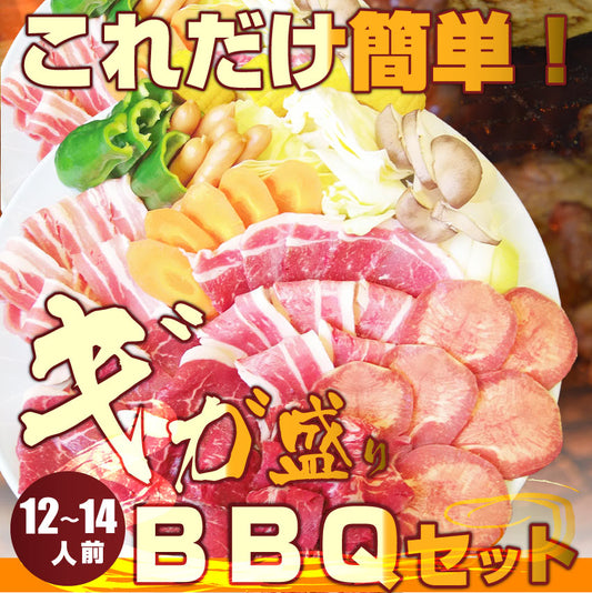 焼肉 セット 牛肉 肉 バーベキュー ギガ盛り 野菜付 12～14人前 BBQ 焼くだけ 福袋 グルメ お中元 ギフト 食品 プレゼント キャンプ キャンプ飯