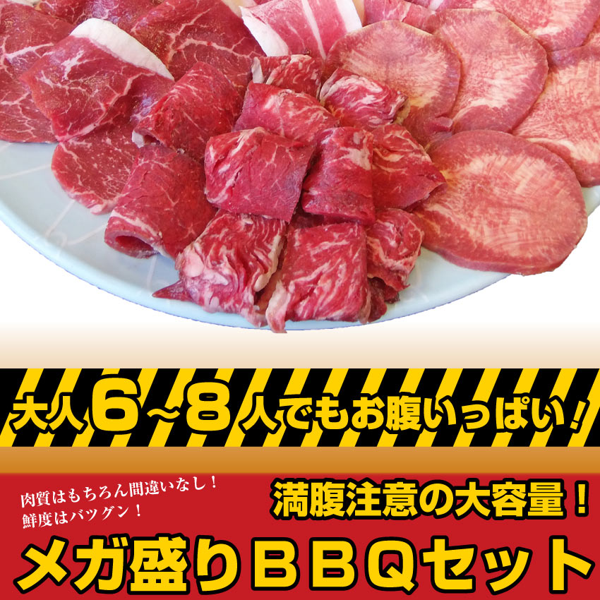 焼肉 セット 牛肉 肉 バーベキュー メガ盛り セット 6～8人前 BBQ 焼くだけ 福袋 グルメ お中元 ギフト 食品 プレゼント キャンプ キャンプ飯