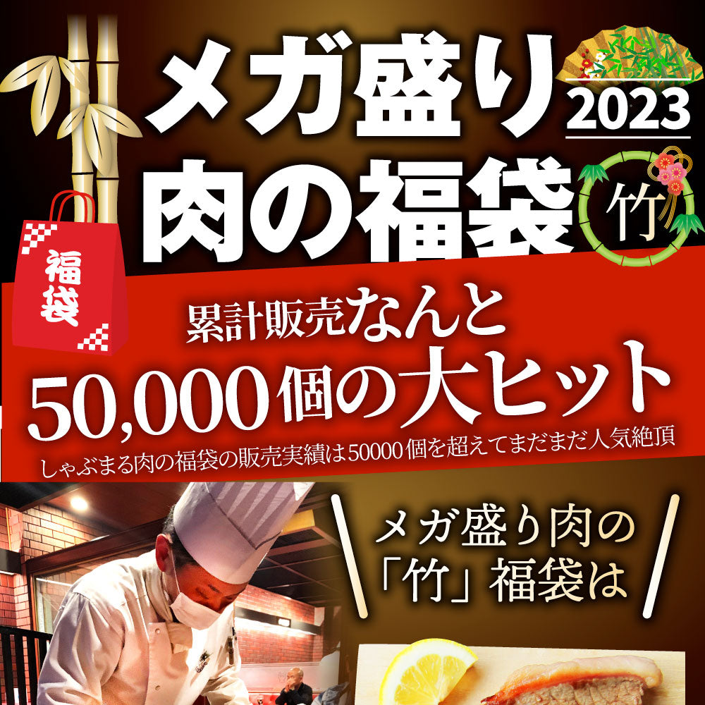 肉 福袋 2023年 国産牛入り 肉の福袋 「竹福袋」牛肉 食品 メガ盛り 総重量2.8kg超 焼くだけ＆レンジで簡単調理！ランキング1位＆人気のお肉豪華セット 国産牛ステーキ 国産牛焼肉