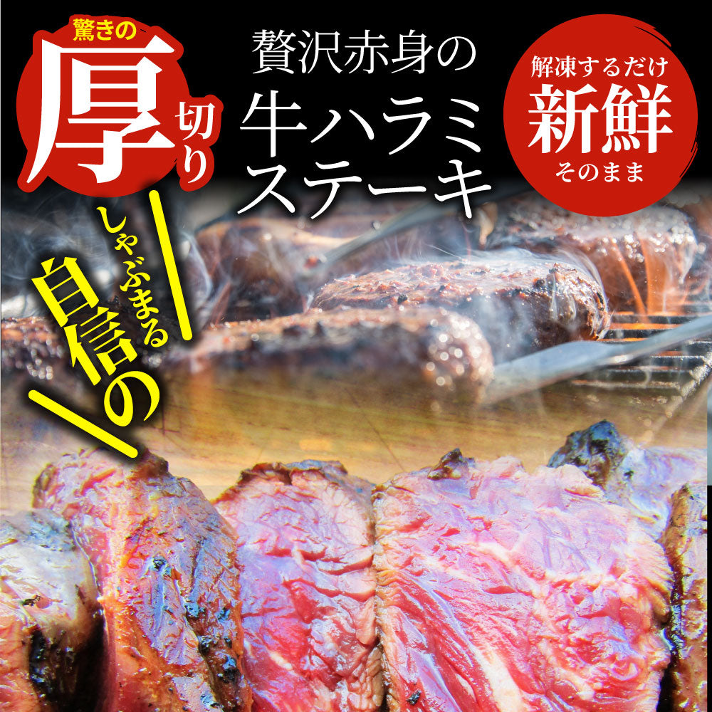 ステーキ ハラミ 牛ハラミ ブロック 焼肉 （タレ漬け）500g(250g×2) タレ 秘伝 焼肉セット 焼肉 ランキング1位 やきにく ハラミ 赤身  はらみ 赤身肉 タンパク質