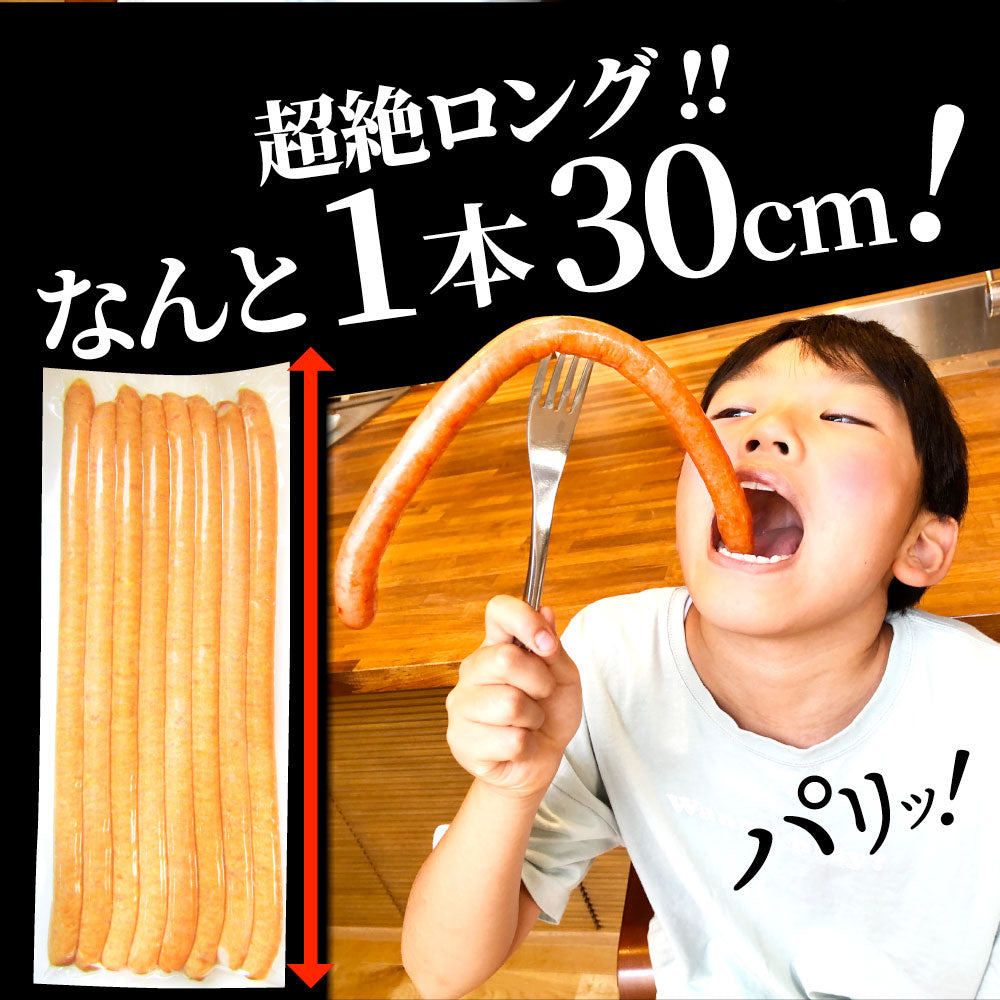 超ロング 粗挽きソーセージ 1kg(500g×2) ウインナー あらびき 惣菜 BBQ 焼肉 弁当 焼くだけ あすつくキャンプ キャンプ飯