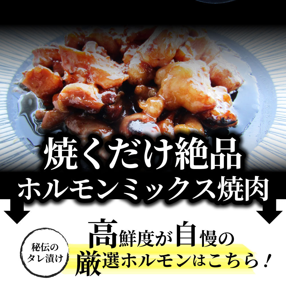 三種 ホルモン ミックス 焼肉 5kg（250ｇ×20パック）秘伝 タレ漬け バーベキュー BBQ お花見 花見 肉 焼くだけ 冷凍キャンプ キャンプ飯