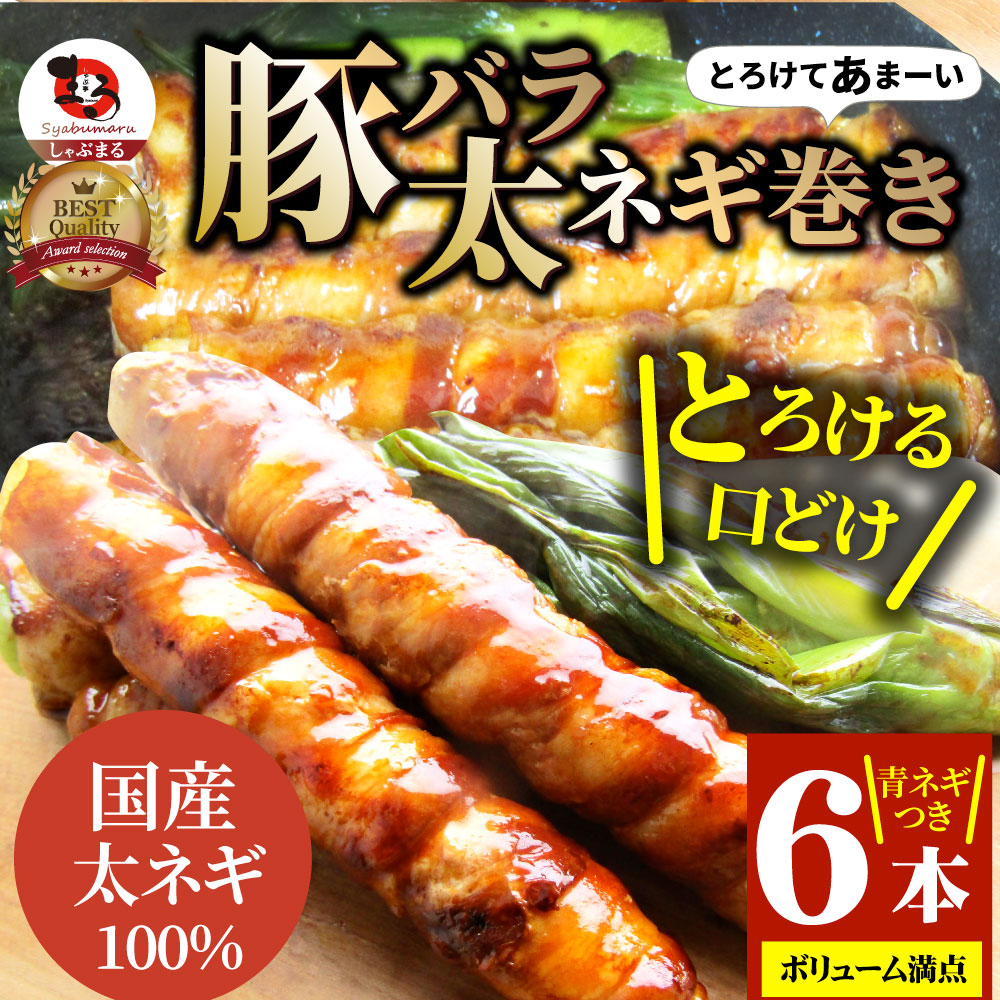 豚バラ 太ネギ巻き 6本（総重量600g超） とろけるネギ バーベキュー 肉 食材 セット BBQセット キャンプ キャンプ飯