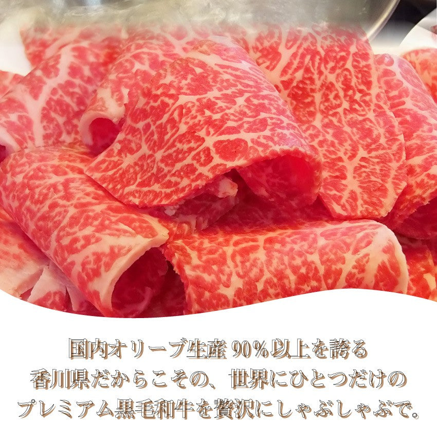 肉 牛肉 しゃぶしゃぶ 2人前 牛モモ セット オリーブ牛 黒毛和牛 讃岐うどん グルメ お中元 ギフト 食品 プレゼント 女性 男性 お祝い 新生活