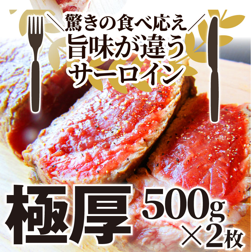 プレゼント 牛肉 肉 極厚 1kg（500g×2） サーロイン ステーキ リッチな 赤身 贅沢 ステーキ グルメ